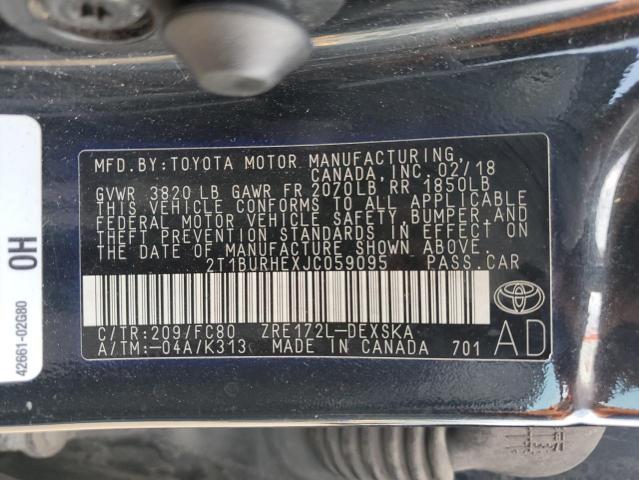 2018 TOYOTA COROLLA L - 2T1BURHEXJC059095