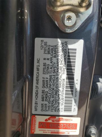 2019 ACURA TLX TECHNO 19UUB1F57KA009104