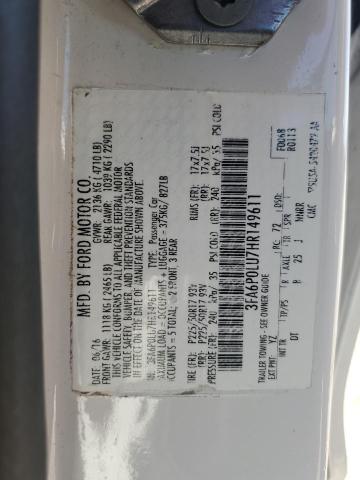 2017 FORD FUSION SE - 3FA6P0LU7HR149611