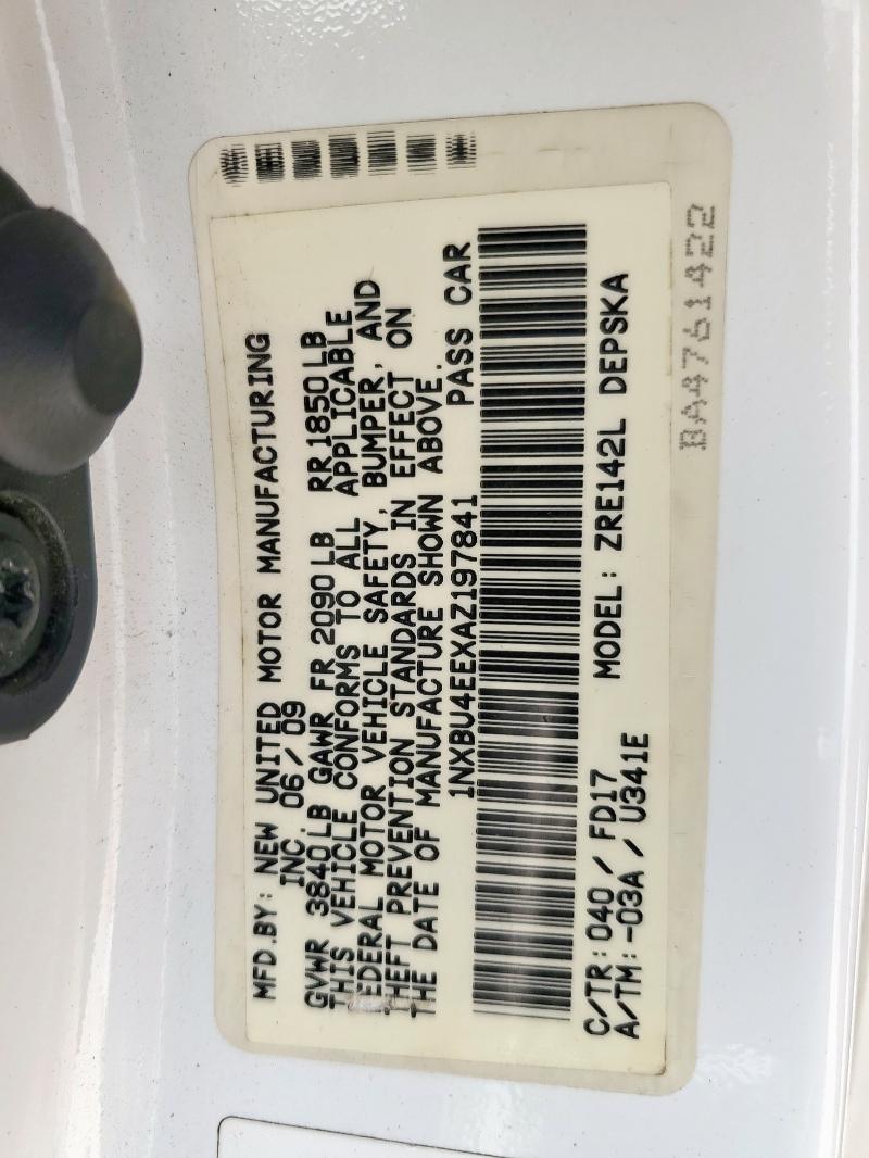 2010 TOYOTA COROLLA BA - 1NXBU4EEXAZ197841