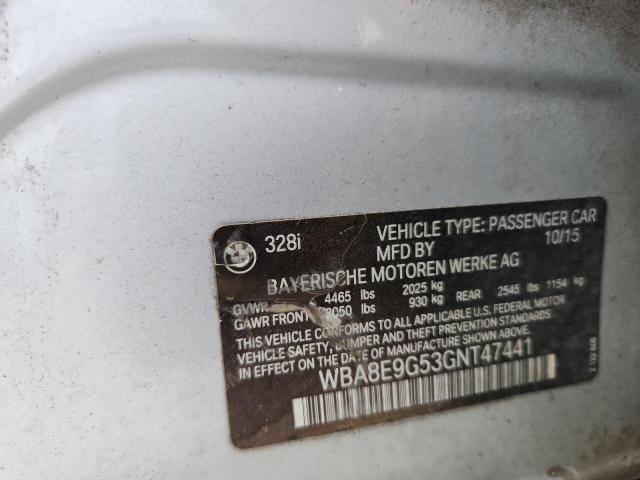 2016 BMW 328 I SULE WBA8E9G53GNT47441