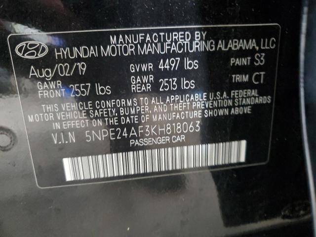 2019 HYUNDAI SONATA SE 5NPE24AF3KH818063