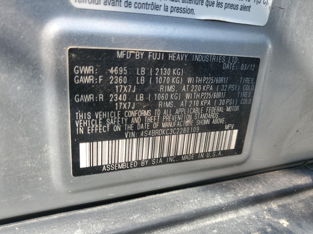 SUBARU OUTBACK 3.6R LIMITED