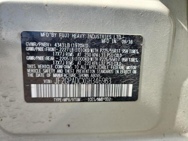 2016 SUBARU CROSSTREK JF2GPADCXGH346963