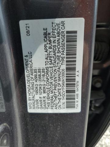 2021 HONDA ACCORD EXL 1HGCV1F54MA106606