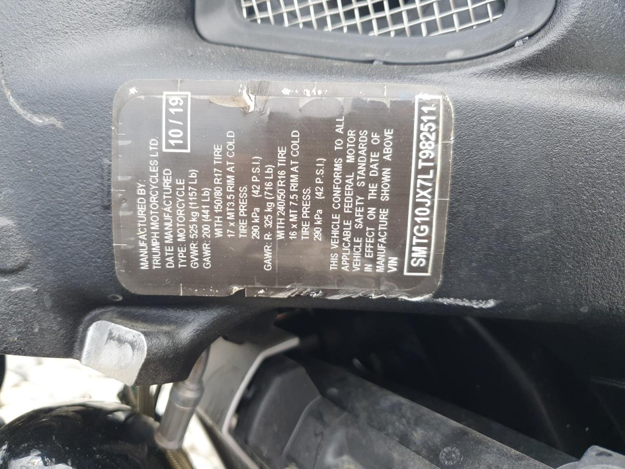 Lot #3297187860 2020 TRIUMPH MOTORCYCLE ROCKET 3 G