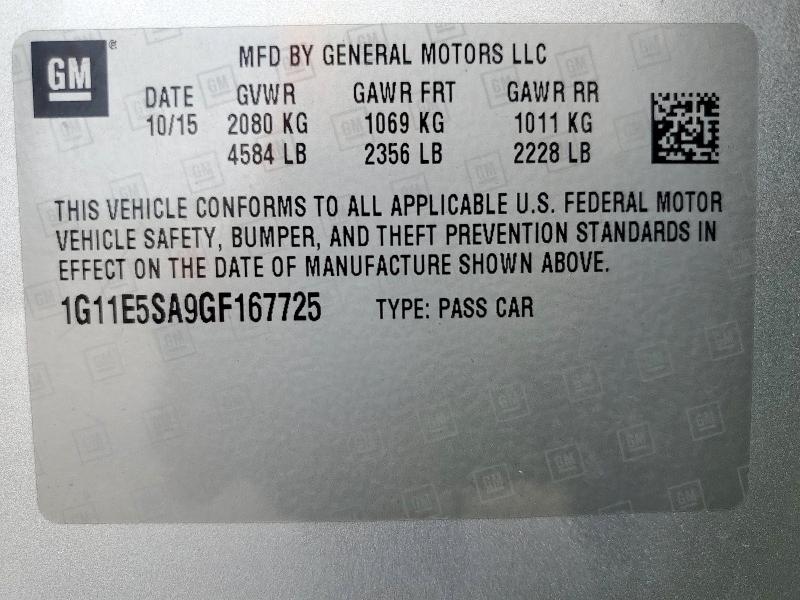2016 CHEVROLET MALIBU LIM - 1G11E5SA9GF167725