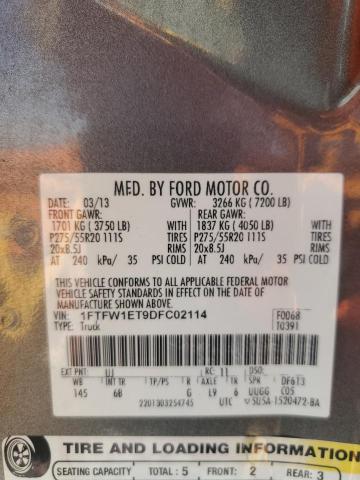 2013 FORD F150 SUPER - 1FTFW1ET9DFC02114