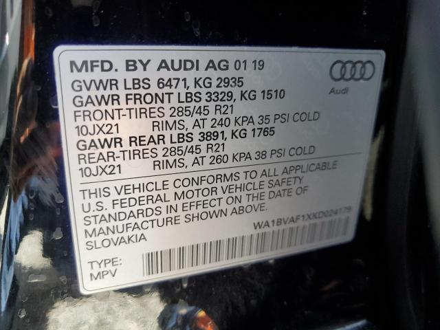 2019 AUDI Q8 PREMIUM WA1BVAF1XKD024179
