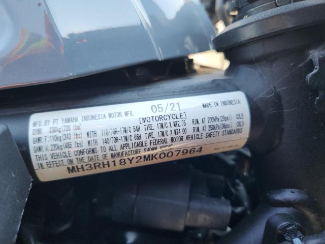 2021 YAMAHA YZFR3 A MH3RH18Y2MK007964