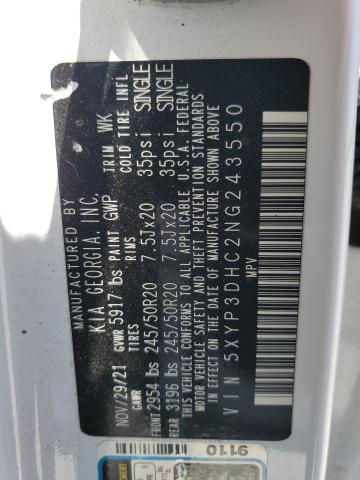 2022 KIA TELLURIDE 5XYP3DHC2NG243550