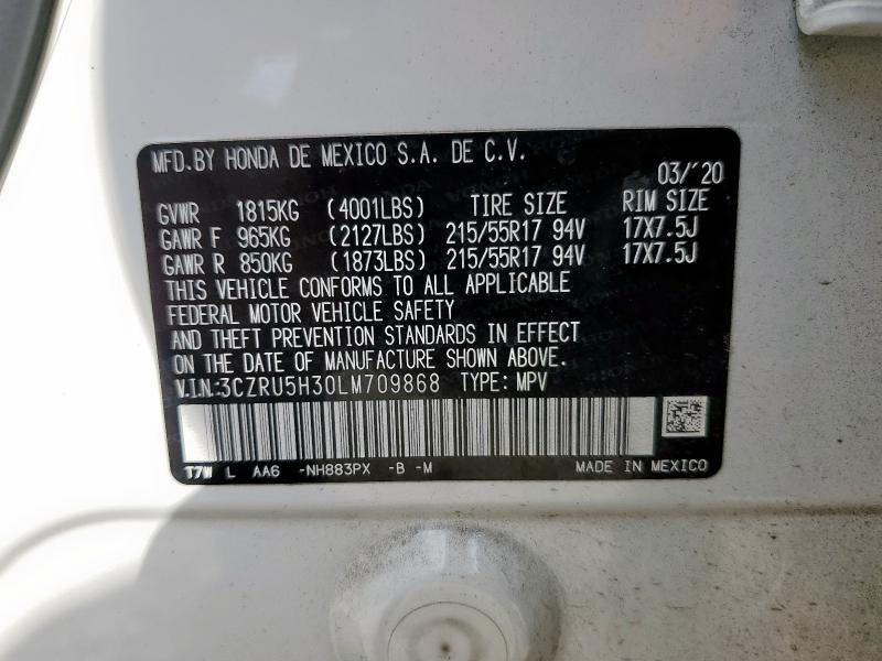 2020 HONDA HR-V LX 3CZRU5H30LM709868