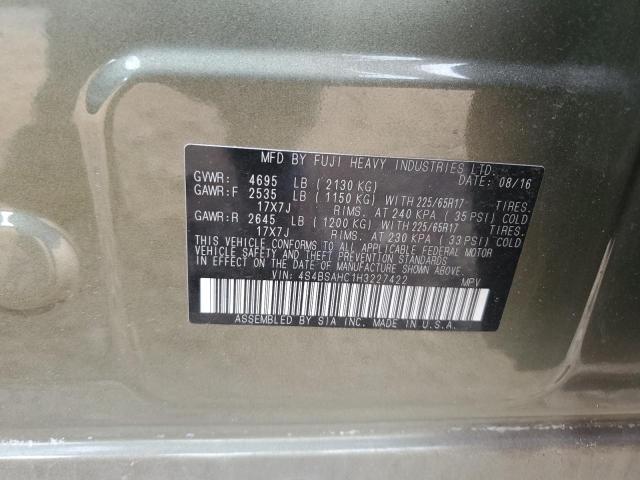 2017 SUBARU OUTBACK 2. 4S4BSAHC1H3227422