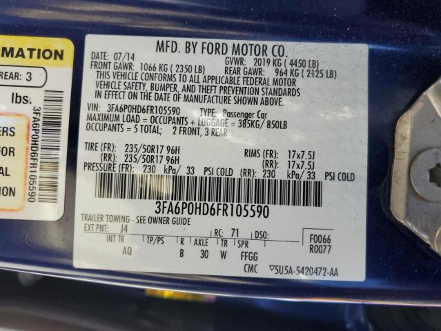 2015 FORD FUSION SE 3FA6P0HD6FR105590
