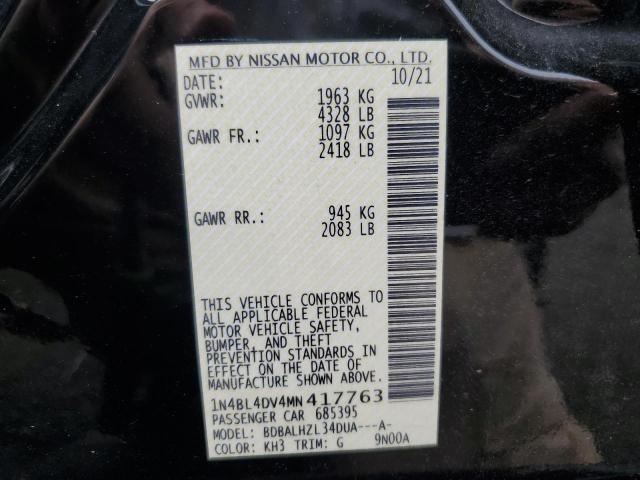 2021 NISSAN ALTIMA SV - 1N4BL4DV4MN417763