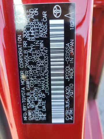 2021 TOYOTA MIRAI XLE JTDAAAAA3MA003747