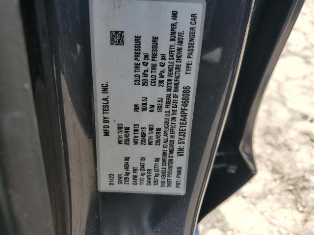 2023 TESLA MODEL 3 5YJ3E1EA4PF468086