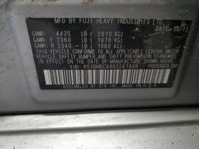 2011 SUBARU LEGACY 2.5 - 4S3BMBC68B3261998