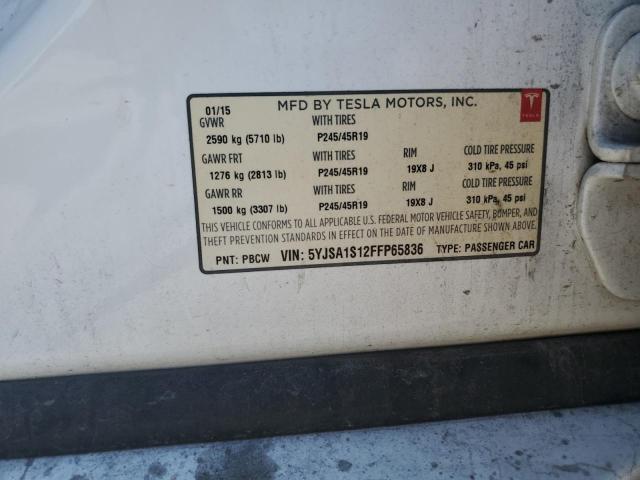 2015 TESLA MODEL S 60 5YJSA1S12FFP65836