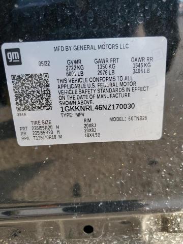 2022 GMC ACADIA SLE 1GKKNRL46NZ170030