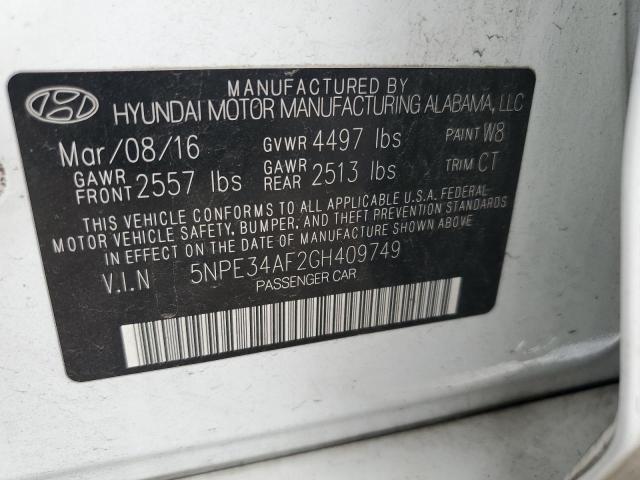 2016 HYUNDAI SONATA SPO 5NPE34AF2GH409749