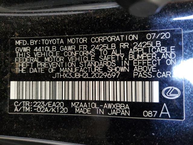2020 LEXUS UX 200 JTHX3JBH2L2029697