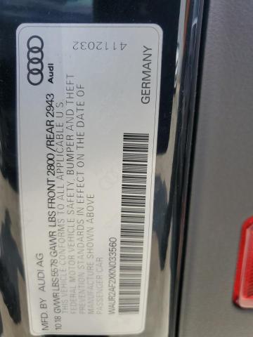 2019 AUDI A7 PREMIUM WAUR2AF2XKN033560