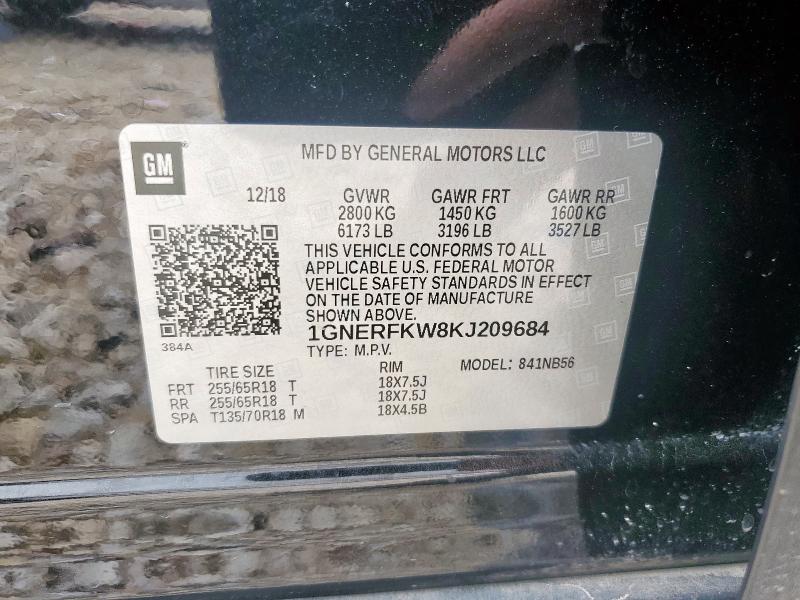 2019 CHEVROLET TRAVERSE L 1GNERFKW8KJ209684