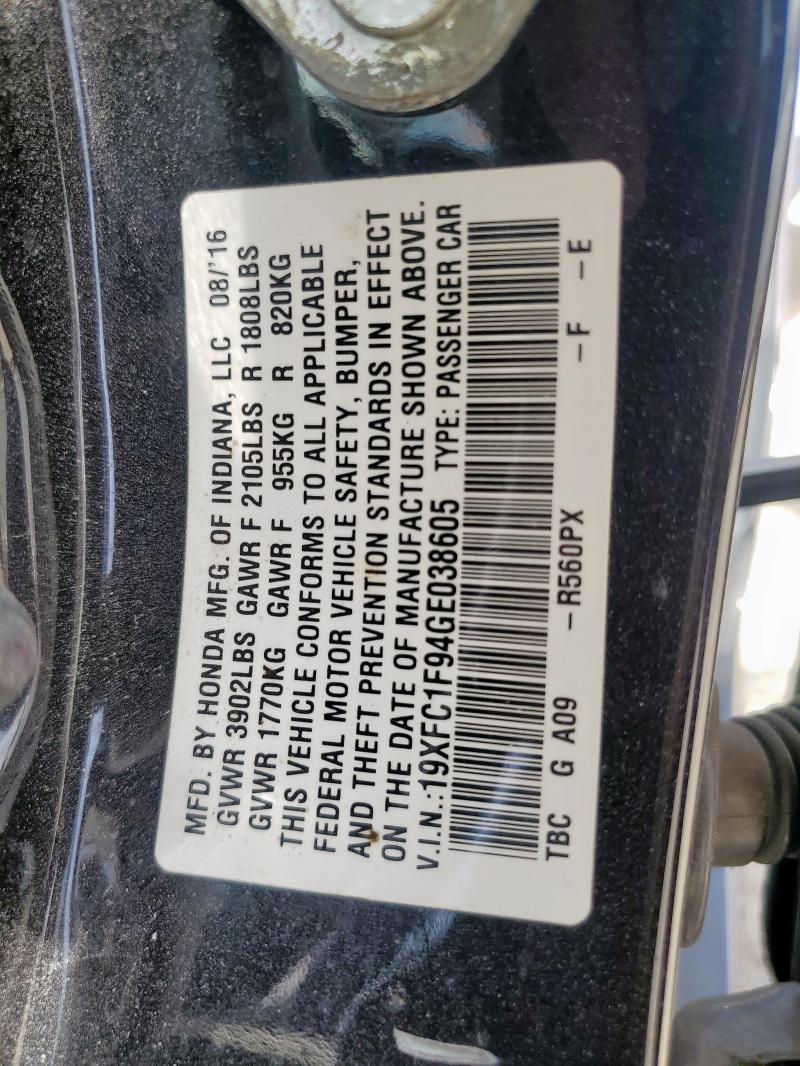 2016 HONDA CIVIC TOUR 19XFC1F94GE038605