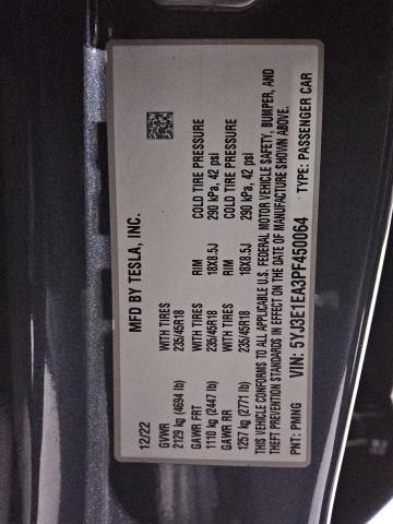 2023 TESLA MODEL 3 5YJ3E1EA3PF450064