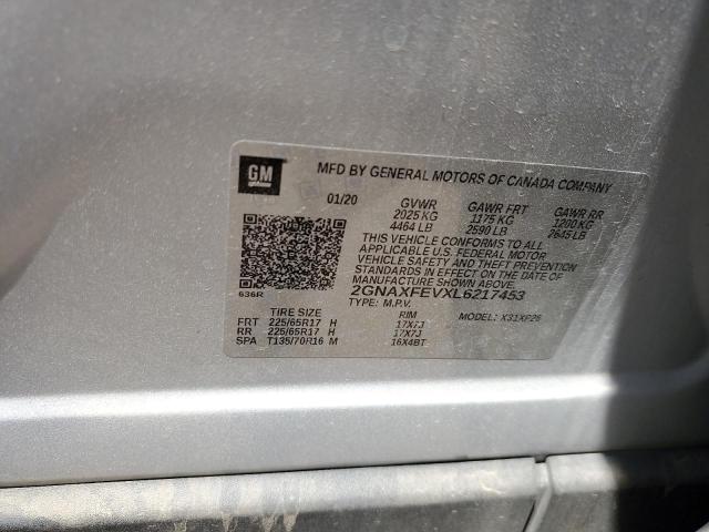 2020 CHEVROLET EQUINOX 2GNAXFEVXL6217453