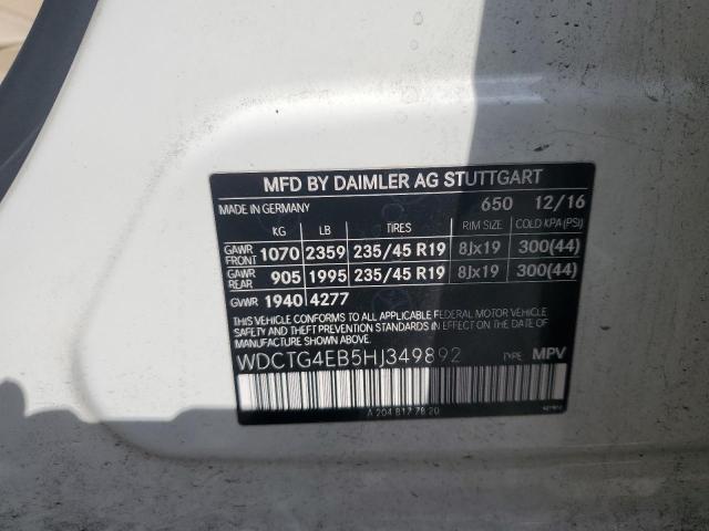 2017 MERCEDES-BENZ GLA 250 WDCTG4EB5HJ349892