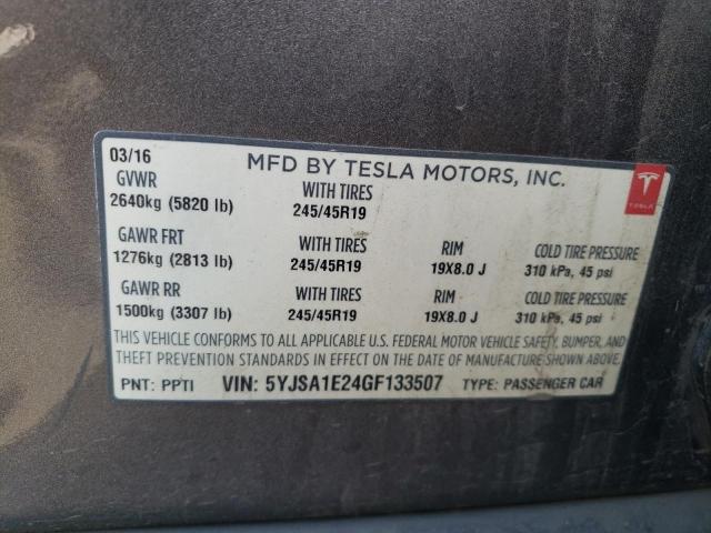 2016 TESLA MODEL S 5YJSA1E24GF133507