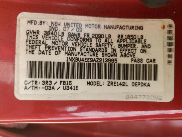 1nxbu4ee9az213995 - 2010 Toyota corolla base - #63076805
