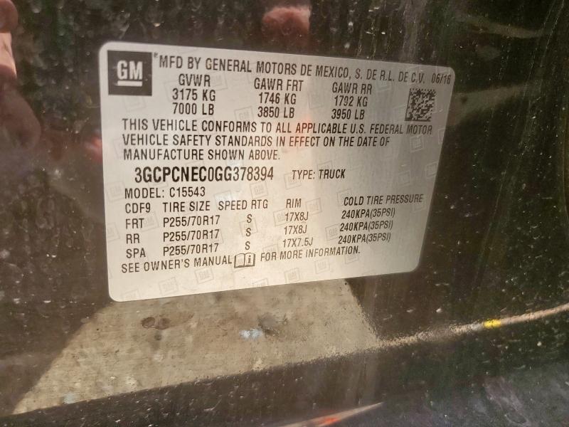 2016 CHEVROLET SILVERADO 3GCPCNEC0GG378394