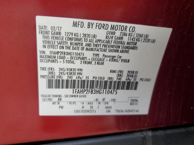 2017 FORD TAURUS LIM - 1FAHP2F83HG110475
