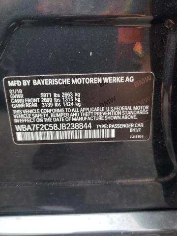 2018 BMW 750 XI WBA7F2C58JB238844