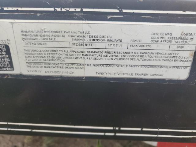 2018 LOAD TRAIL TRAILER #3211709522