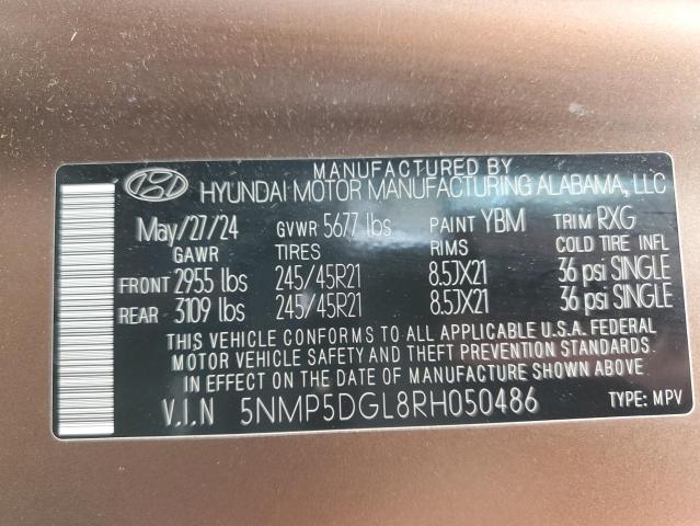 2024 HYUNDAI SANTA FE C 5NMP5DGL8RH050486