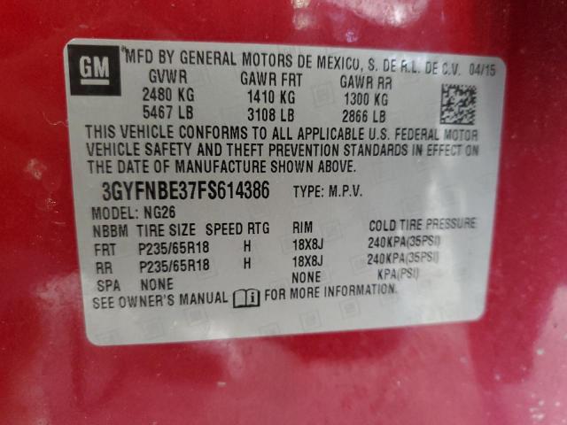 2015 CADILLAC SRX LUXURY 3GYFNBE37FS614386