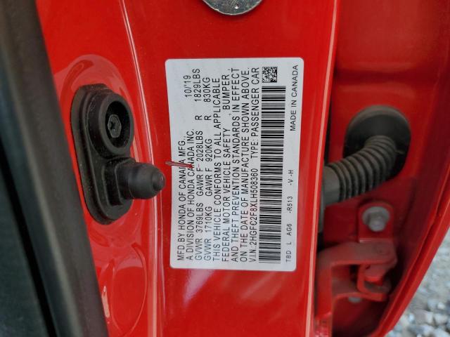 2020 HONDA CIVIC SPOR - 2HGFC2F8XLH508360