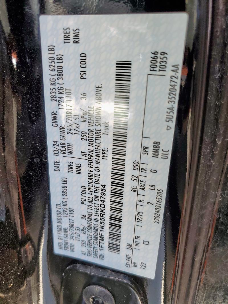2024 FORD F150 XL 1FTMF1K55RKD47954