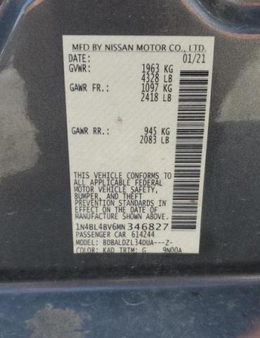 2021 NISSAN ALTIMA S 1N4BL4BV6MN346827