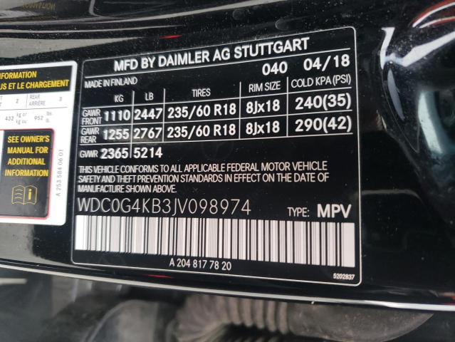 2018 MERCEDES-BENZ GLC 300 4M WDC0G4KB3JV098974