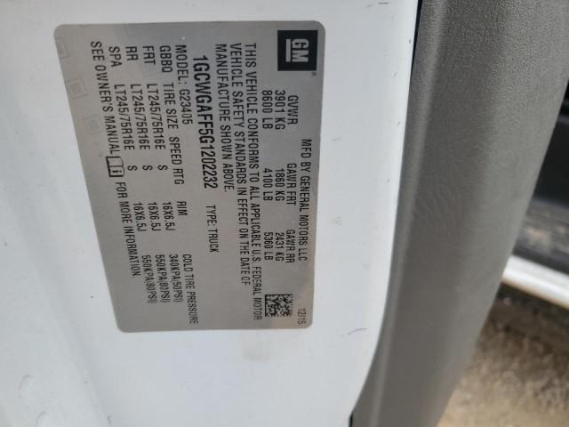 2016 CHEVROLET EXPRESS G2 - 1GCWGAFF5G1202232