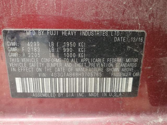 2017 SUBARU IMPREZA PR 4S3GTAB68H3705765