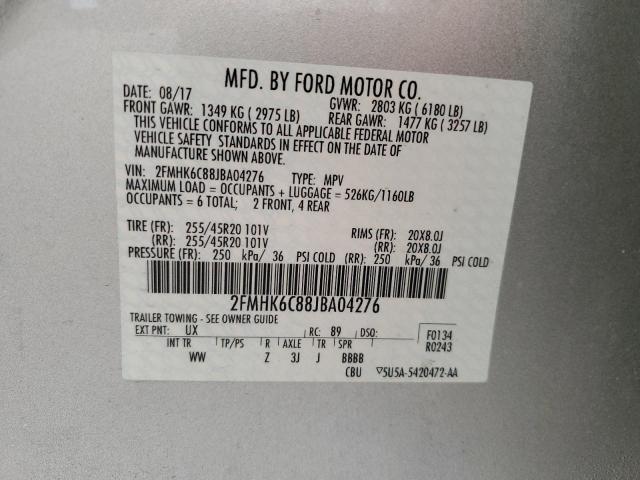 2018 FORD FLEX SEL - 2FMHK6C88JBA04276