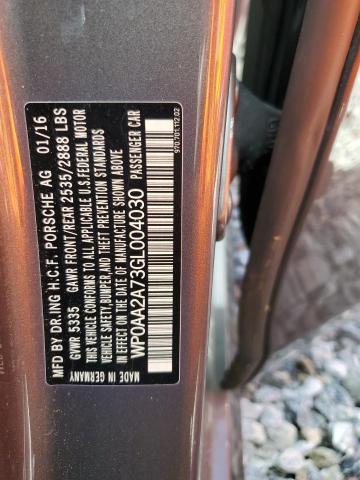 2016 PORSCHE PANAMERA 2 WP0AA2A73GL004030