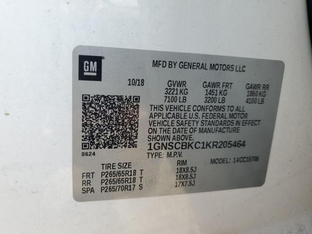 2019 CHEVROLET TAHOE C150 1GNSCBKC1KR205464