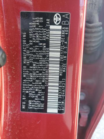 2016 TOYOTA COROLLA L 5YFBURHE1GP374666